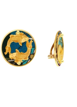 Lebole Maison Orecchini Carpe Clips Tondo Azzurro