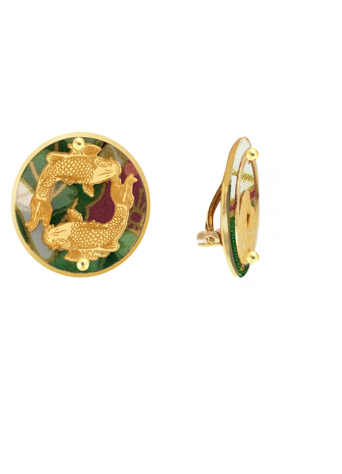 Lebole Maison Orecchini Carpe Clips Tondo Verde