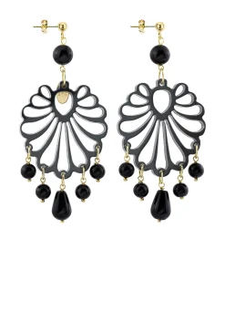 Lebole Maison Orecchini Chandelier Conchiglia Plexi Nero