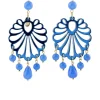 Lebole Maison Orecchini Chandelier Conchiglia Plexi Azzurro