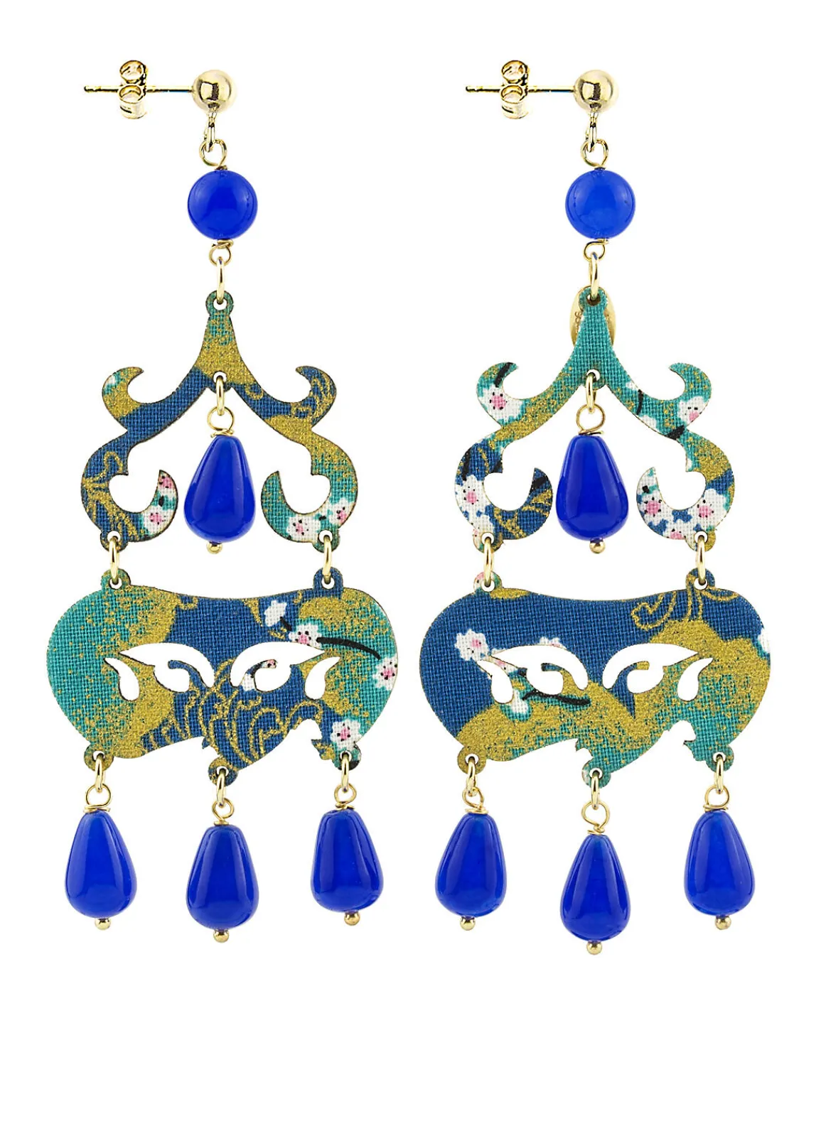 Lebole Maison Orecchini Chandelier Corto Blu
