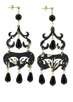 Lebole Maison Orecchini Chandelier Corto Nero