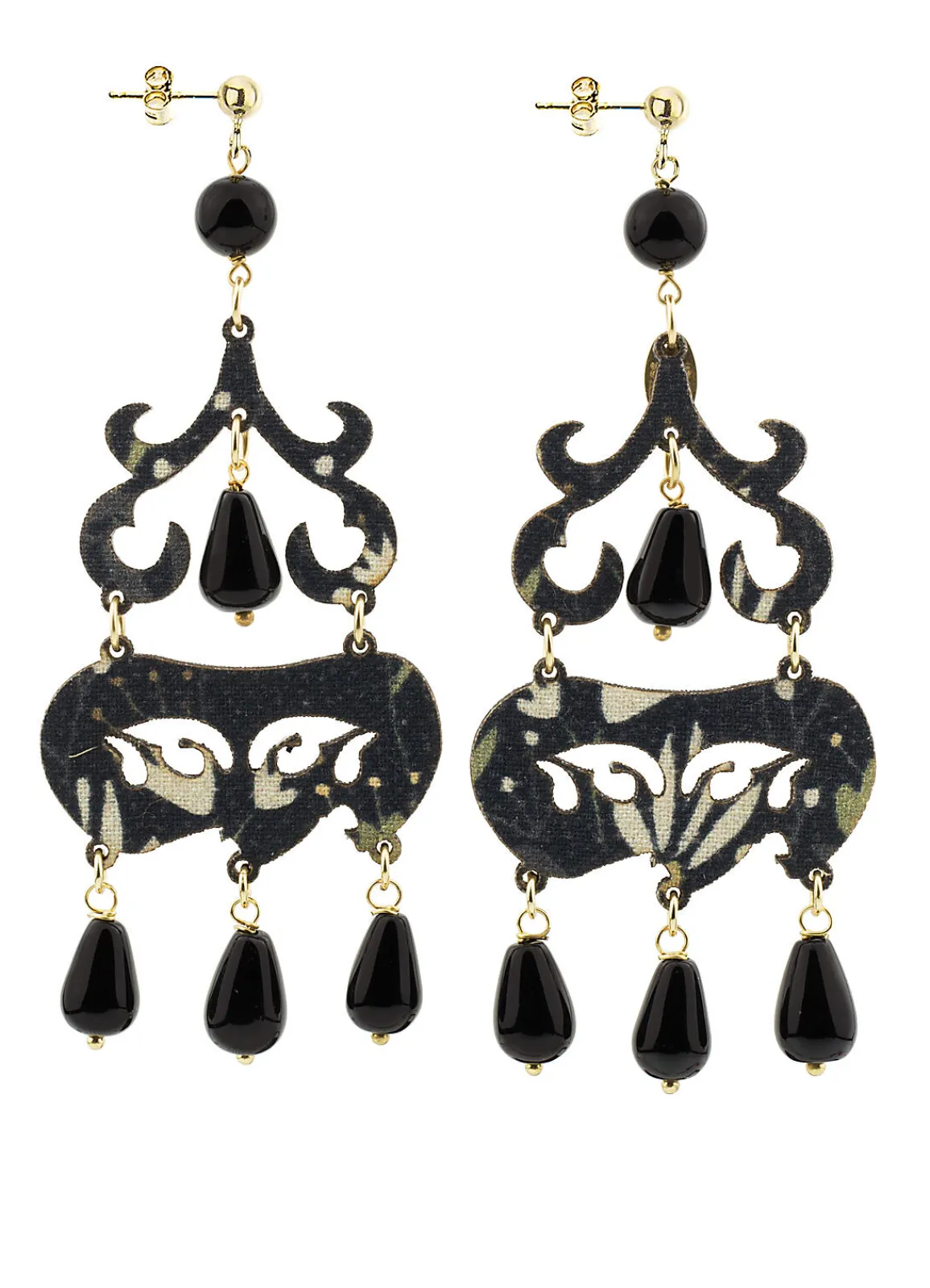 Lebole Maison Orecchini Chandelier Corto Nero