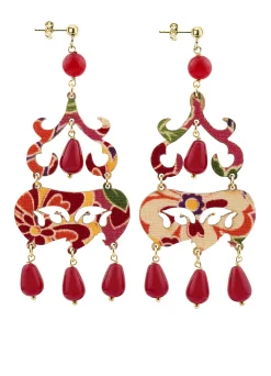 Lebole Maison Orecchini Chandelier Corto Rubino