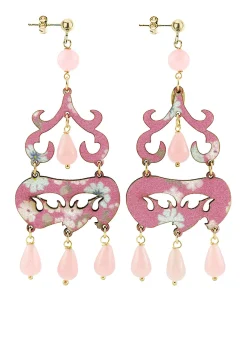Lebole Maison Orecchini Chandelier Corto Rosa