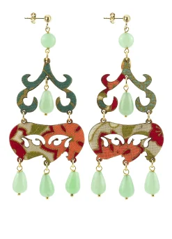 Lebole Maison Orecchini Chandelier Corto Verde Giada