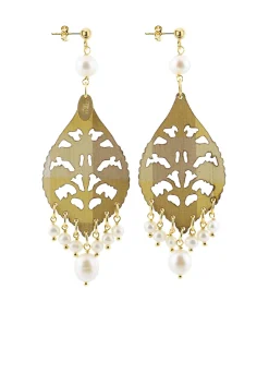 Lebole Maison Orecchini Chandelier Goccia Lunga Plexi Perla
