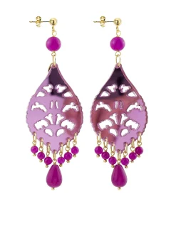 Lebole Maison Orecchini Chandelier Goccia Lunga Plexi Fucsia