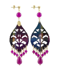 Lebole Maison Orecchini Chandelier Goccia Lunga Plexi Fucsia