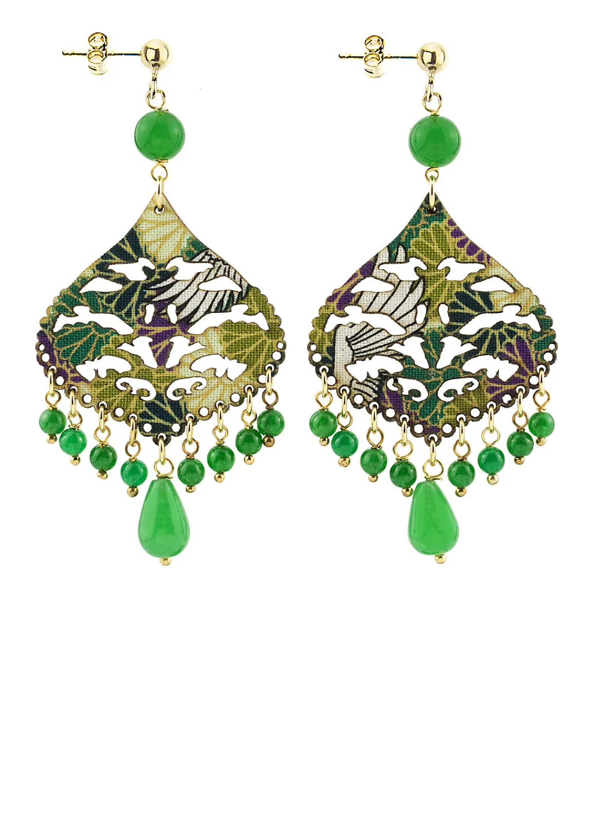 Lebole Maison Orecchini Chandelier Goccia Verde