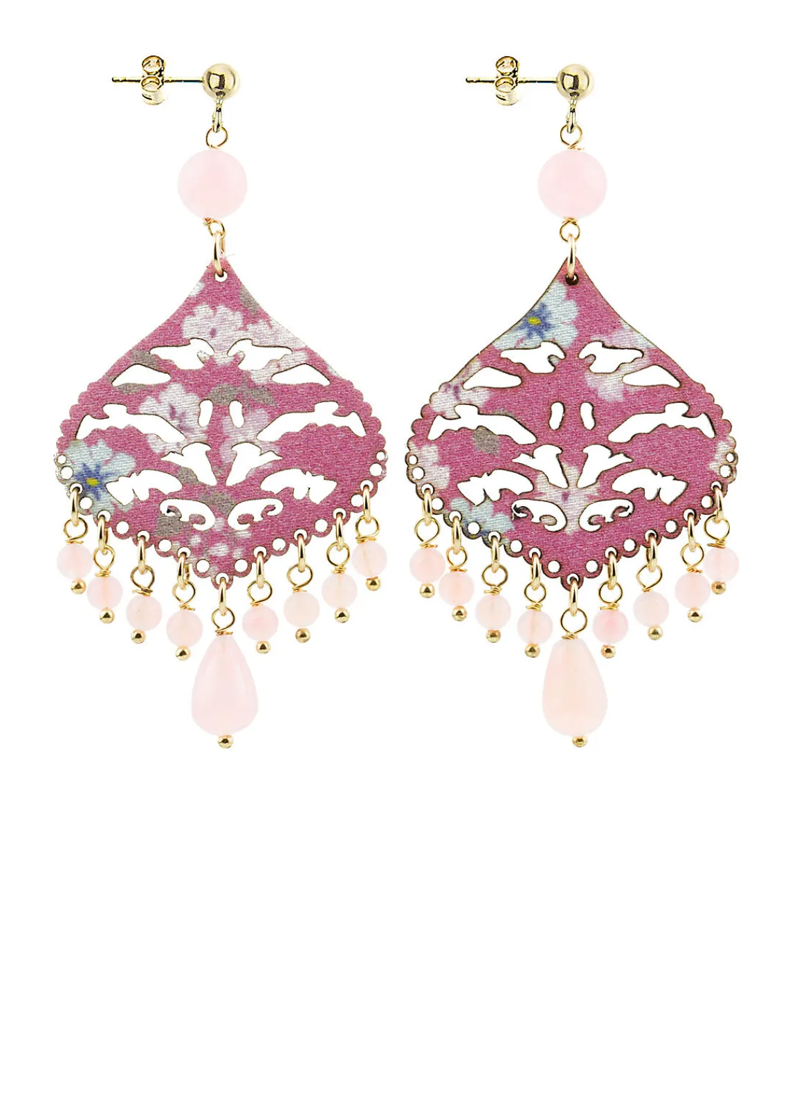Lebole Maison Orecchini Chandelier Goccia Rosa