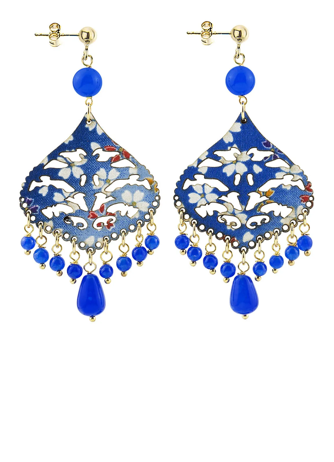 Lebole Maison Orecchini Chandelier Goccia Blu