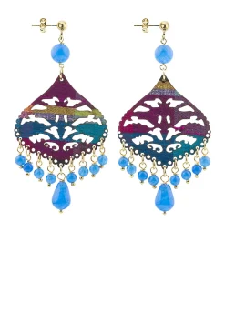 Lebole Maison Orecchini Chandelier Goccia Azzurro