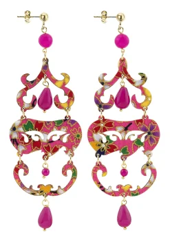 Lebole Maison Orecchini Chandelier Lungo Fucsia