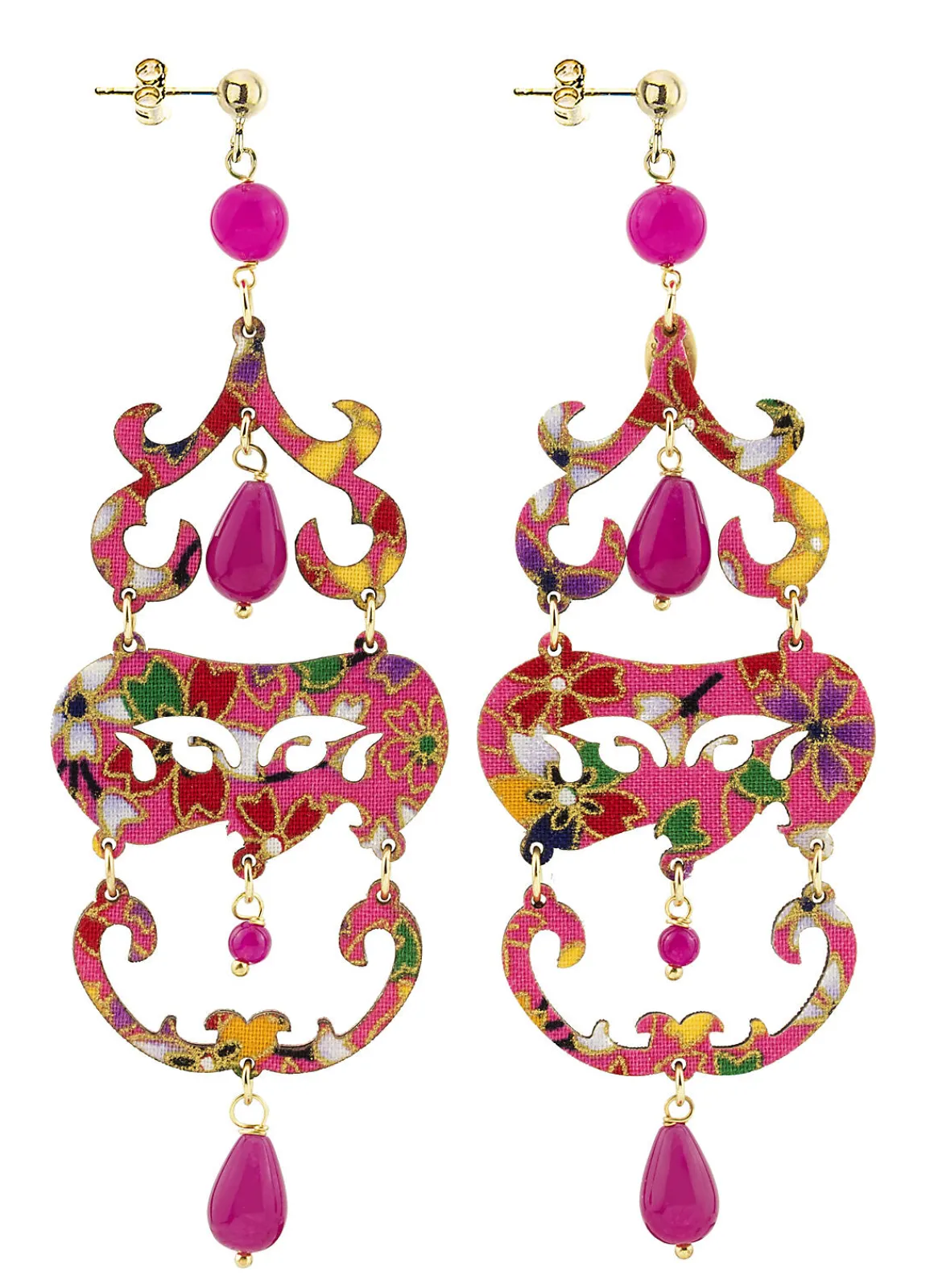 Lebole Maison Orecchini Chandelier Lungo Fucsia