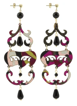 Lebole Maison Orecchini Chandelier Lungo Nero