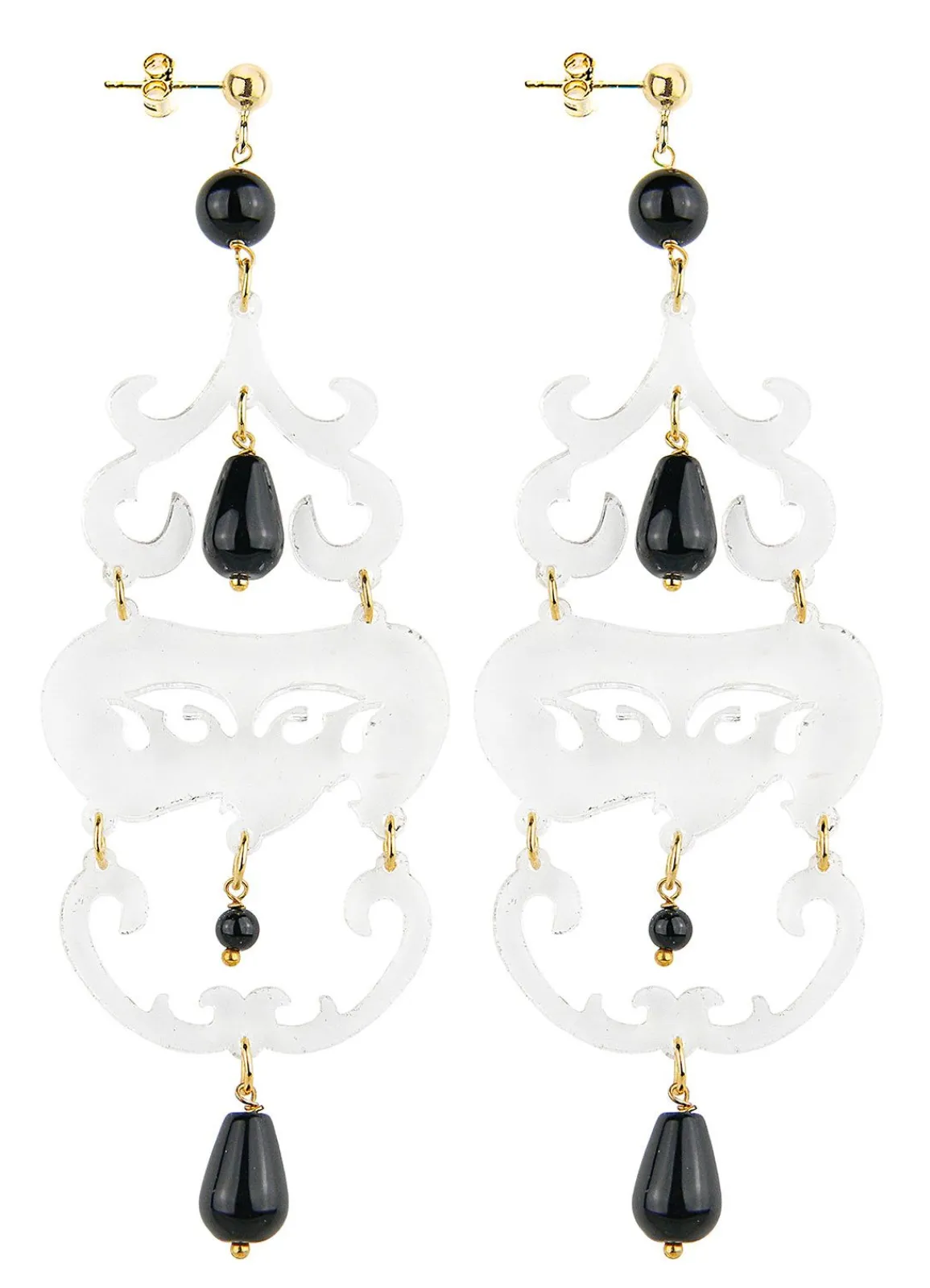 Lebole Maison Orecchini Chandelier Lungo Plexi Trasparente