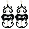 Lebole Maison Orecchini Chandelier Lungo Plexi Nero