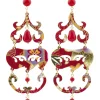 Lebole Maison Orecchini Chandelier Lungo Rubino