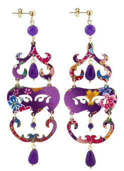 Lebole Maison Orecchini Chandelier Lungo Viola