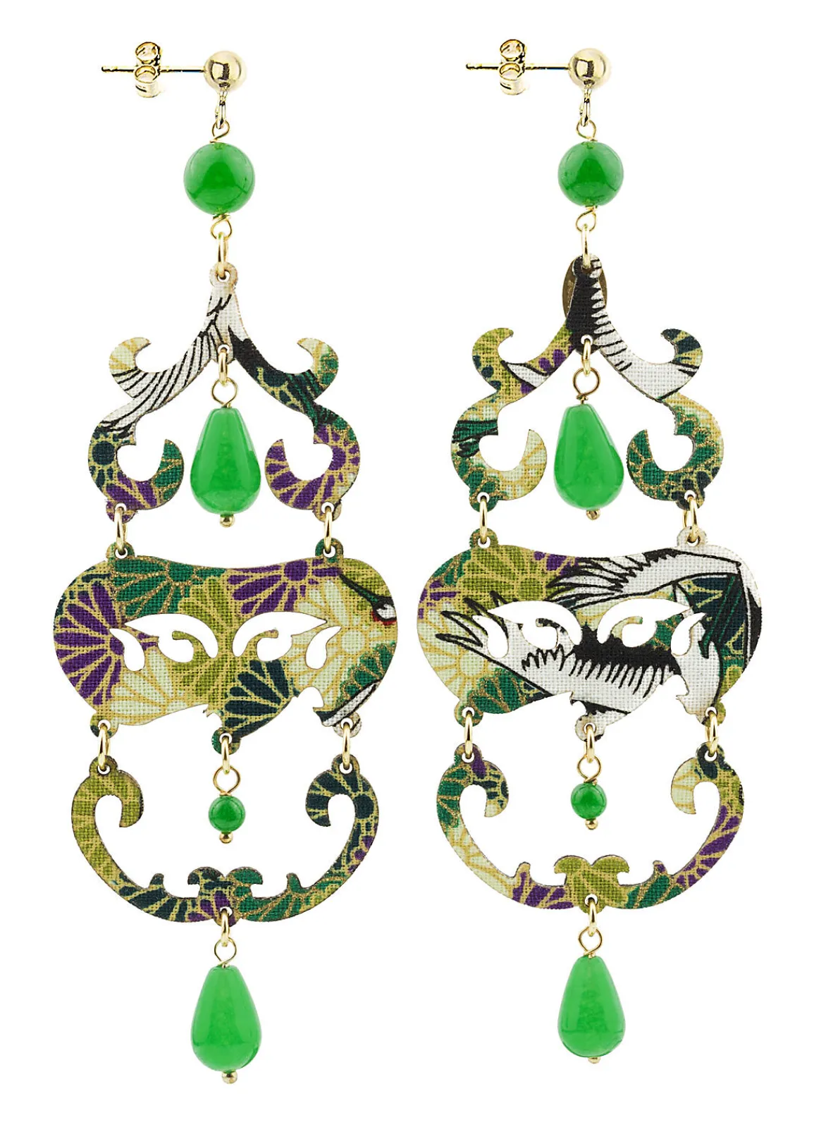 Lebole Maison Orecchini Chandelier Lungo Verde