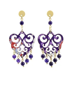 Lebole Maison Orecchini Chandelier Palma Mini Viola