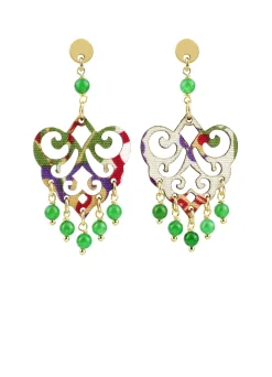 Lebole Maison Orecchini Chandelier Palma Mini Verde