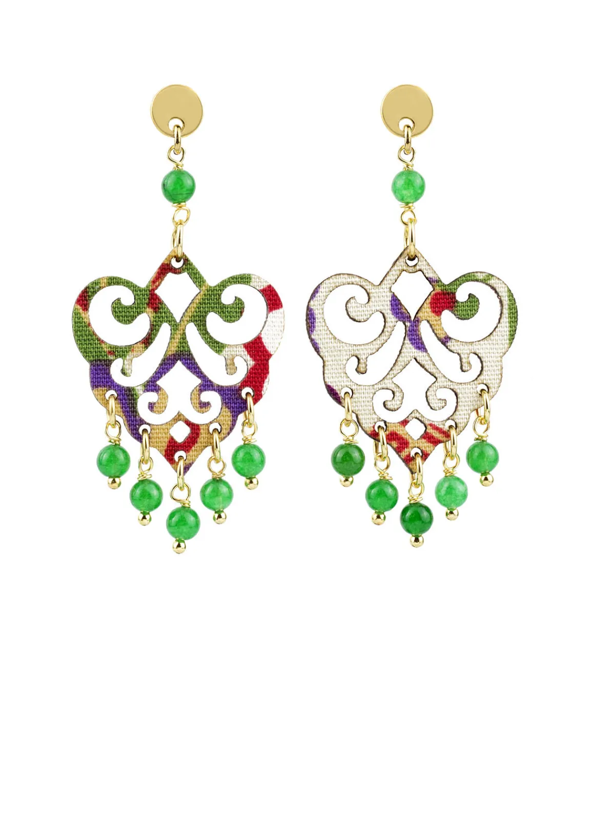 Lebole Maison Orecchini Chandelier Palma Mini Verde