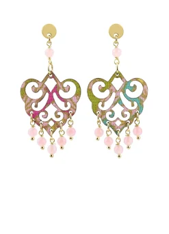 Lebole Maison Orecchini Chandelier Palma Mini Rosa