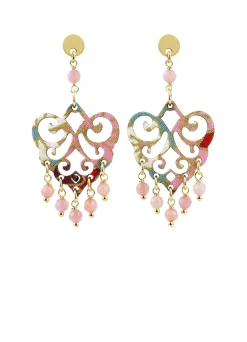Lebole Maison Orecchini Chandelier Palma Mini Rosa Sfumato
