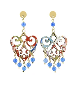 Lebole Maison Orecchini Chandelier Palma Mini Azzurro