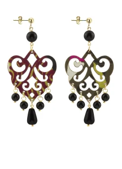 Lebole Maison Orecchini Chandelier Palma Nero