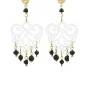 Lebole Maison Orecchini Chandelier Palma Plexi Trasparente Mini Nero