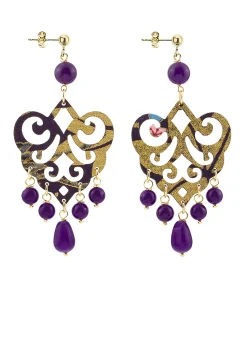 Lebole Maison Orecchini Chandelier Palma Viola