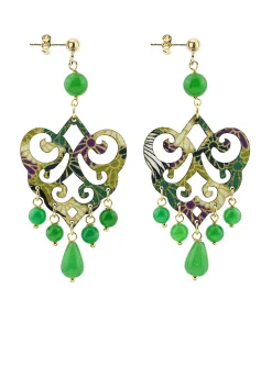 Lebole Maison Orecchini Chandelier Palma Verde