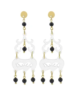 Lebole Maison Orecchini Chandelier Plexi Trasparente Mini Nero