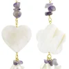 Lebole Maison Orecchini Cuore E Fiore Madreperla Piccolo Viola