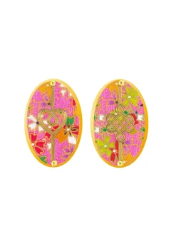 Lebole Maison Orecchini Cuore E Infinito Clips Ovale Rosa