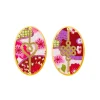 Lebole Maison Orecchini Cuore E Infinito Clips Ovale Fucsia