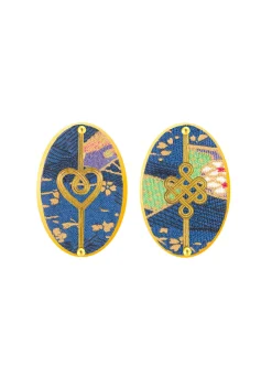 Lebole Maison Orecchini Cuore E Infinito Clips Ovale Azzurro