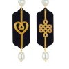 Lebole Maison Orecchini Cuore E Infinito Mini Plexi Nero Perla