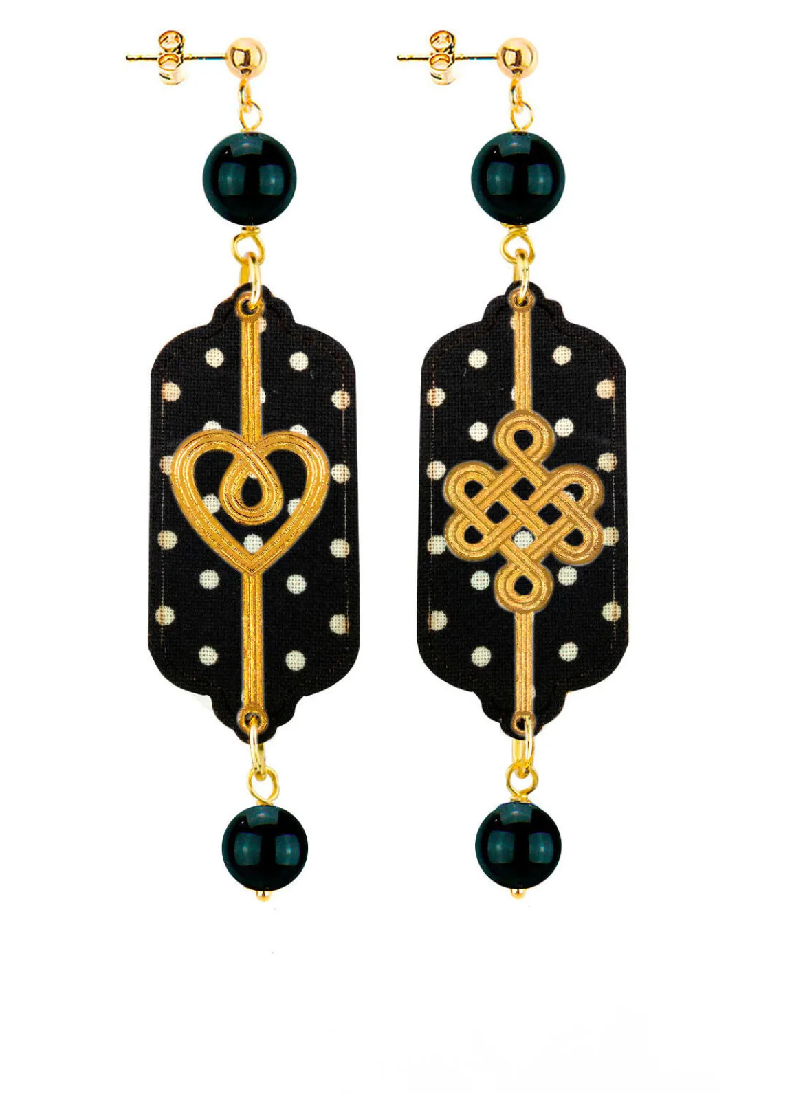 Lebole Maison Orecchini Cuore E Infinito Mini Nero