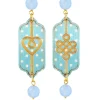 Lebole Maison Orecchini Cuore E Infinito Mini Pois Celeste