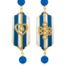 Lebole Maison Orecchini Cuore E Infinito Mini Righe Blu