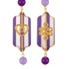 Lebole Maison Orecchini Cuore E Infinito Mini Righe Viola E Lilla