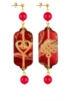 Lebole Maison Orecchini Cuore E Infinito Mini Rubino