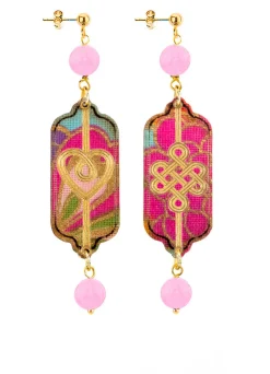 Lebole Maison Orecchini Cuore E Infinito Mini Rosa Fluo