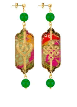 Lebole Maison Orecchini Cuore E Infinito Mini Verde