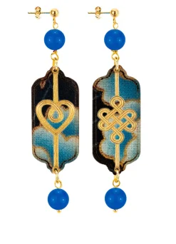 Lebole Maison Orecchini Cuore E Infinito Mini Blu