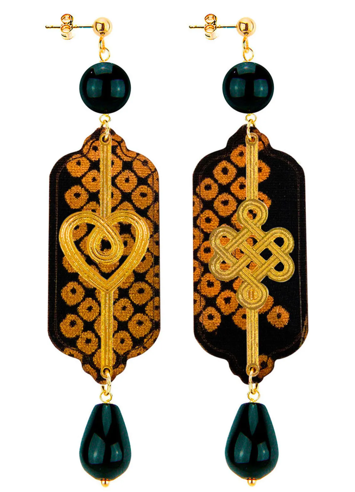 Lebole Maison Orecchini Cuore E Infinito Nero